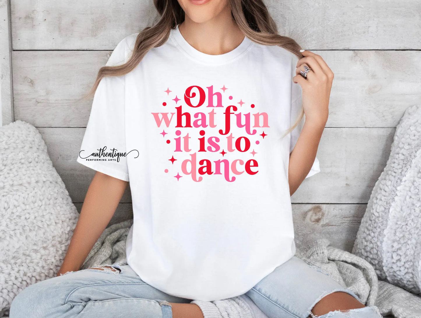 Authentique Dance Graphic Oh What Fun Pink Branded By Barta