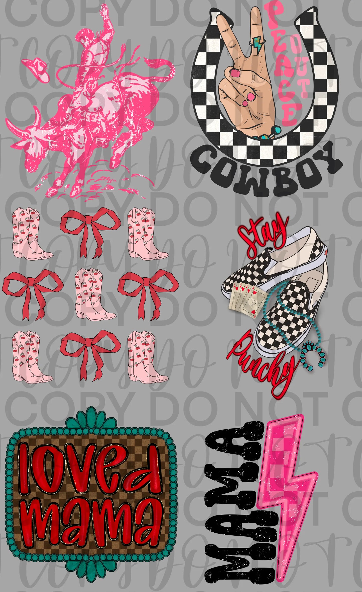 Pink Western Premade Gang Sheet - Branded By Barta