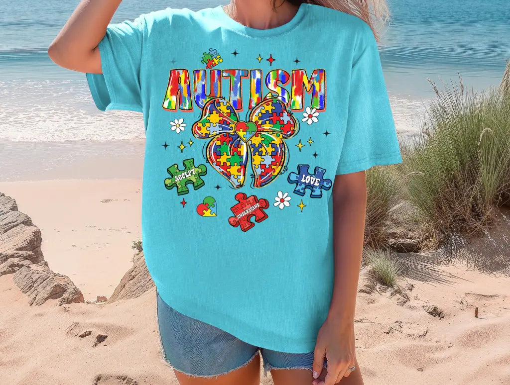 Autism Awareness Bow
