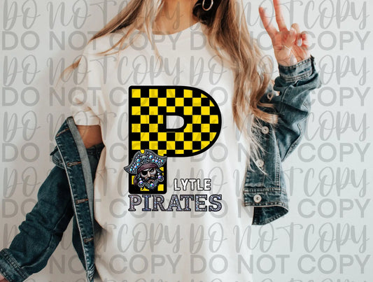 Pirates checkered P rhinestone - Branded By Barta