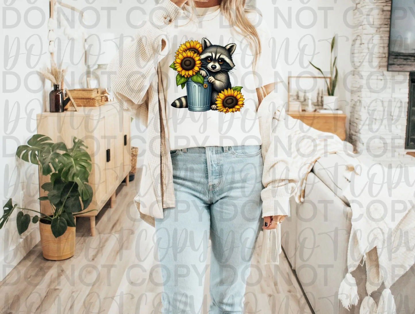 Raccoon with sunflower - Branded By Barta