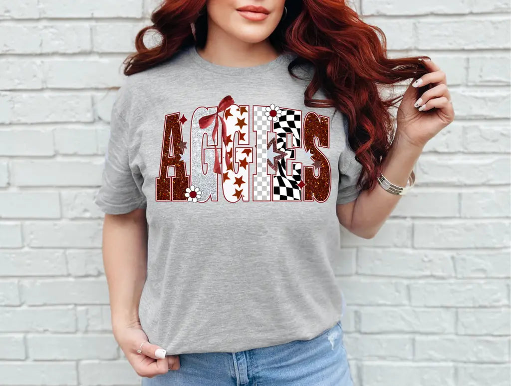 Aggies Faux Glitter Print brandedbybarta