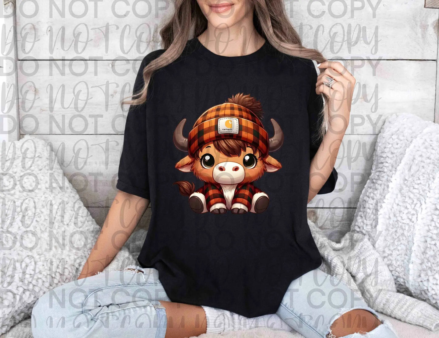 Brown Checkered CH Highland Cow - Branded By Barta