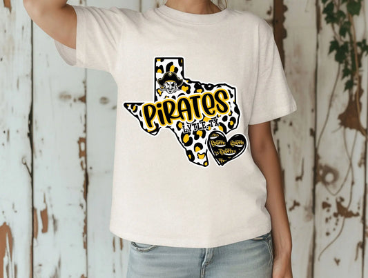 Lytle Pirates Texas Leopard Tee - Branded By Barta