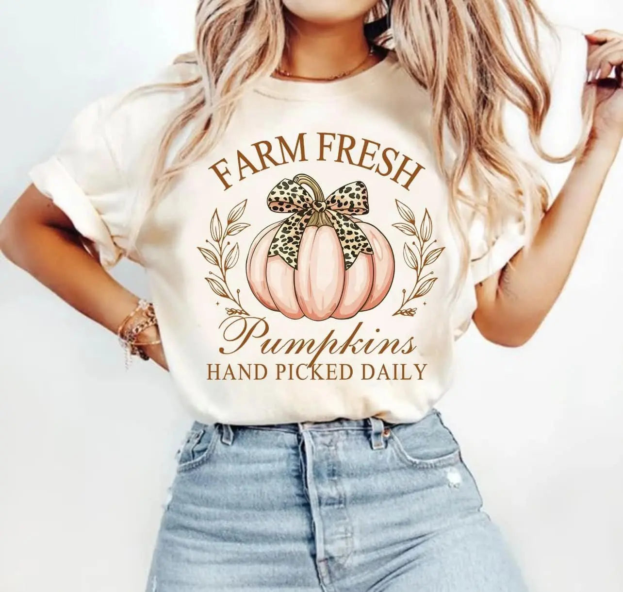 Fresh pumpkin pink with leopard bow - Branded By Barta