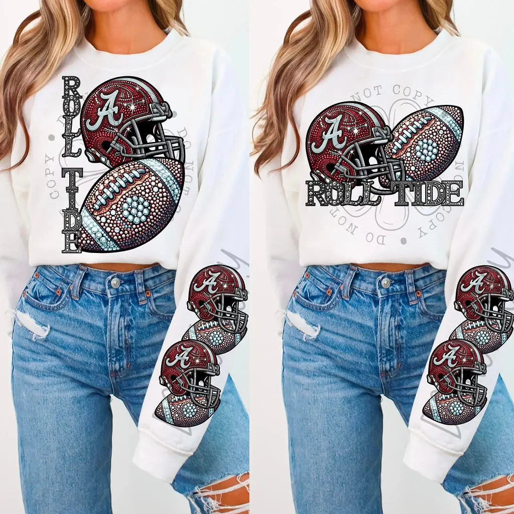 Rolltide Rhinestone Football - Branded By Barta