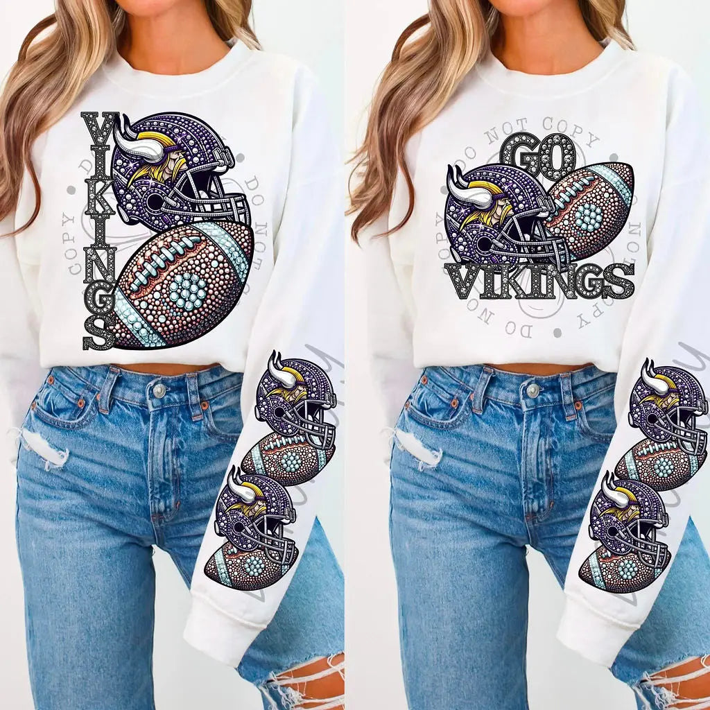Vikings Rhinestone Football - Branded By Barta