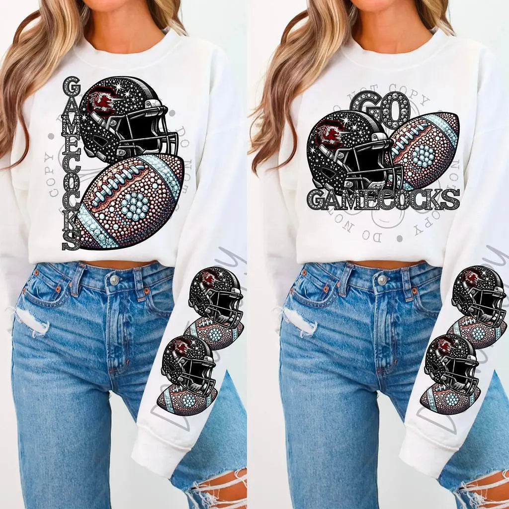 Gamecocks Rhinestone Football - Branded By Barta