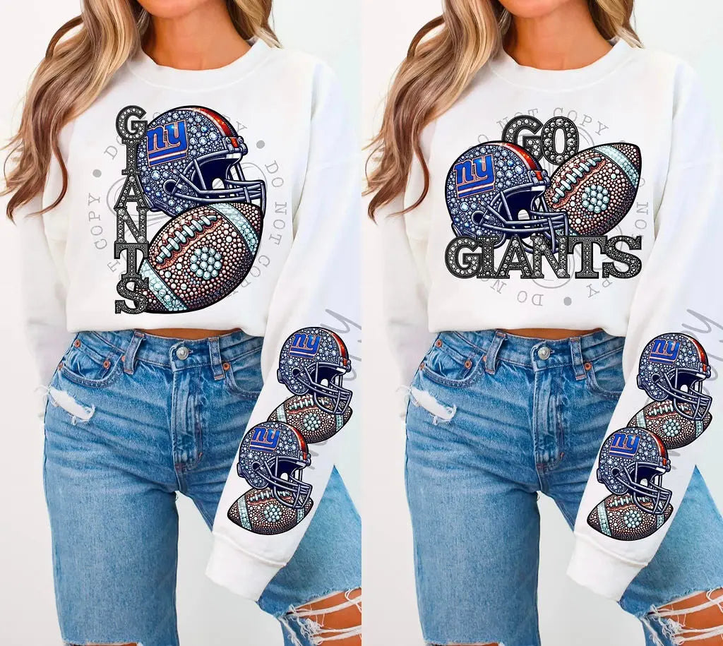 Gaints Rhinestone Football - Branded By Barta