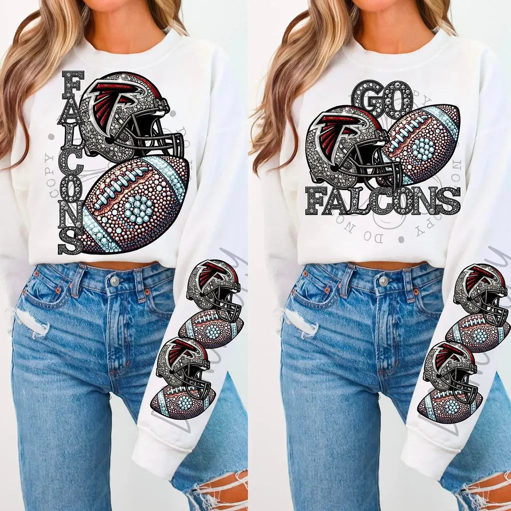 Falcons Rhinestone Football - Branded By Barta