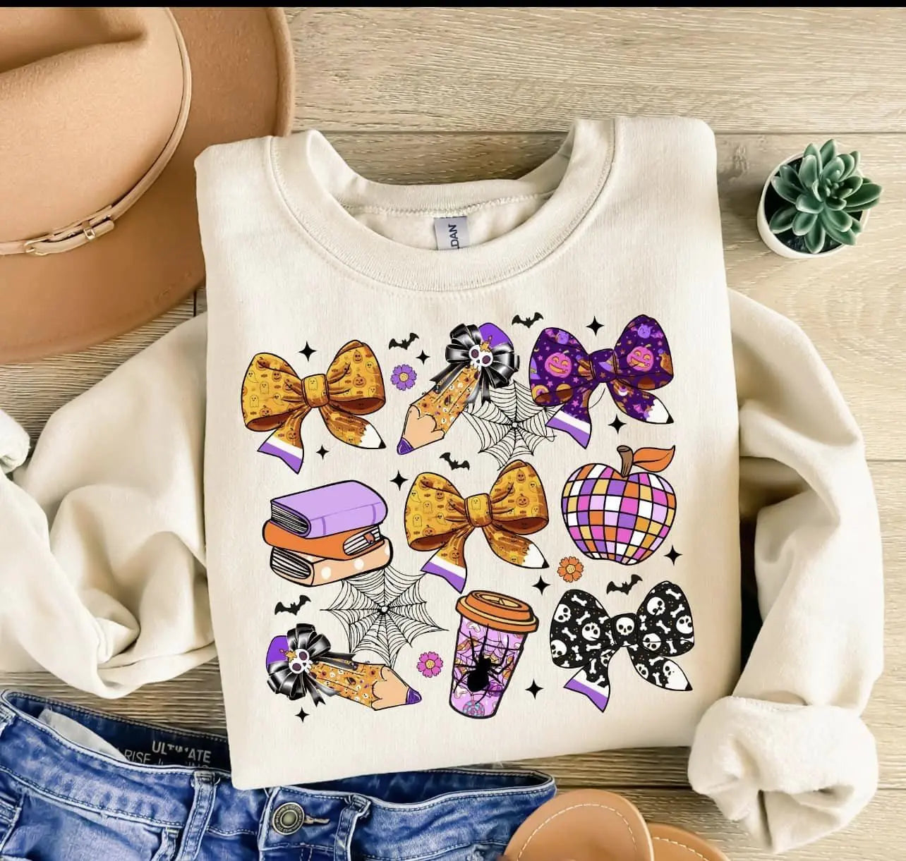 Halloween bow teacher collage - Branded By Barta