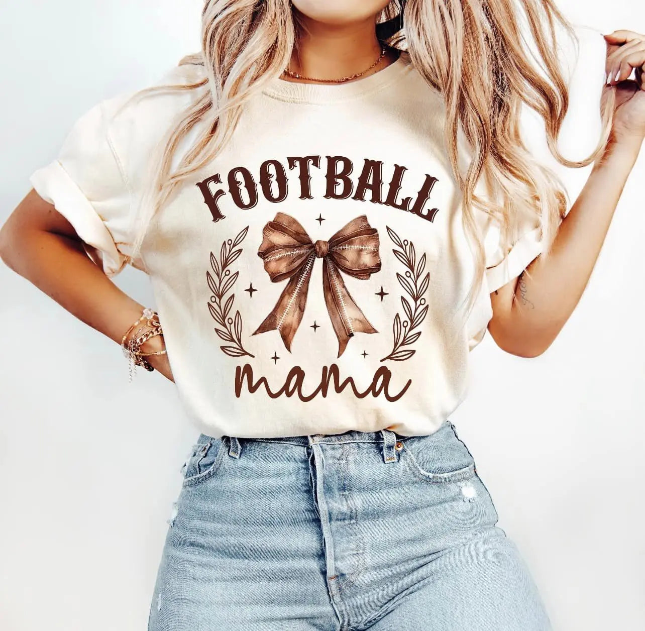 Football mama bow - Branded By Barta