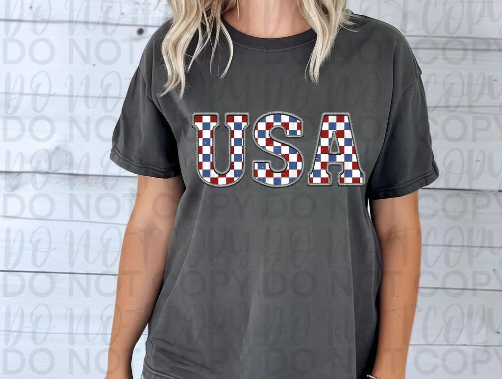 Red White Blue USA Checkered - Branded By Barta
