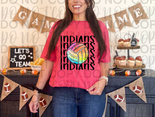 Indians Colorful Volleyball - Branded By Barta