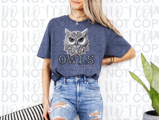 Hondo Owls Rhinestone Tee - Branded By Barta