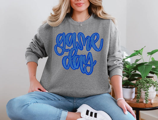 Faux Glitter Blue Game Day brandedbybarta