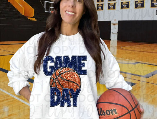 Game Day Faux Glitter Blue - Branded By Barta