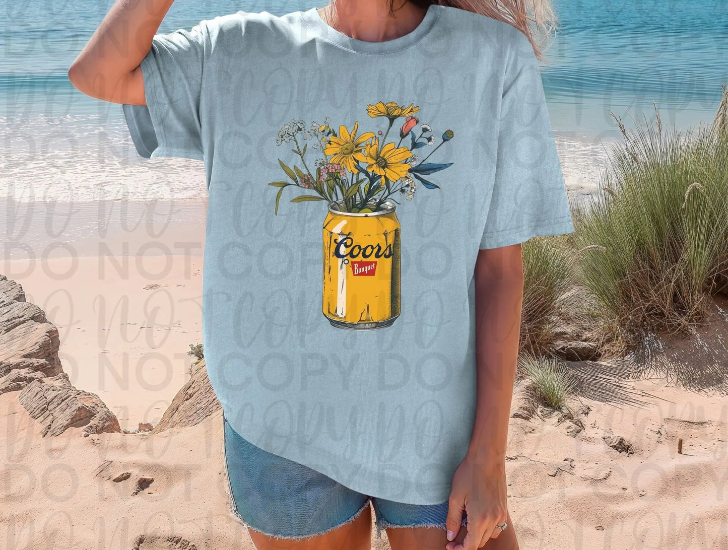 Coors can with yellow flowers - Branded By Barta