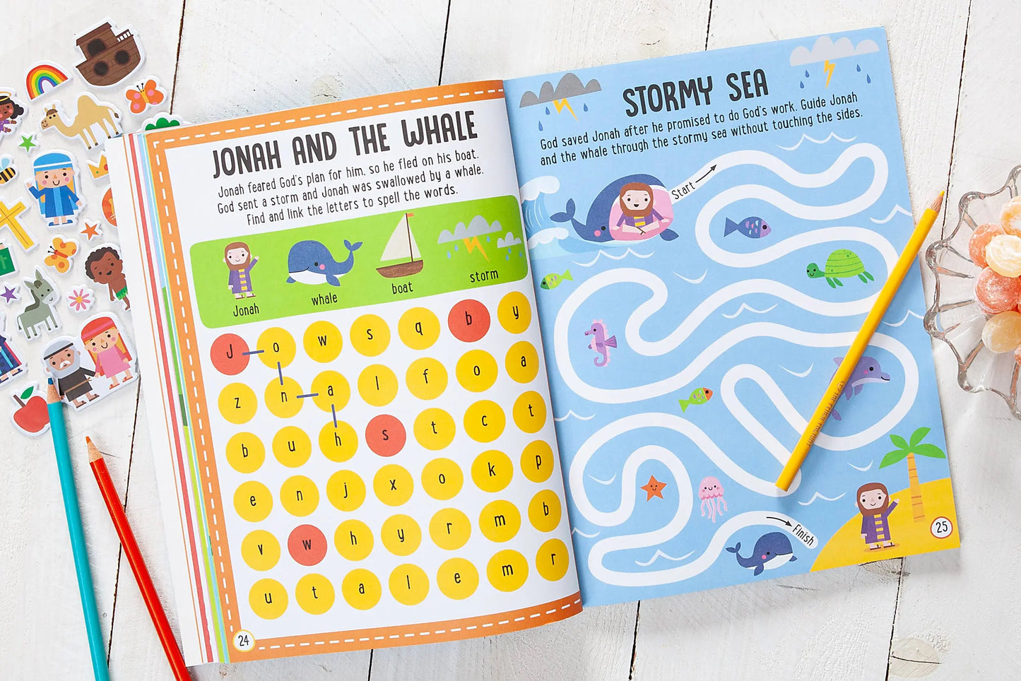 My Bible Stories Activity Book (Pink, Easter Basket Ideas) - Branded By Barta