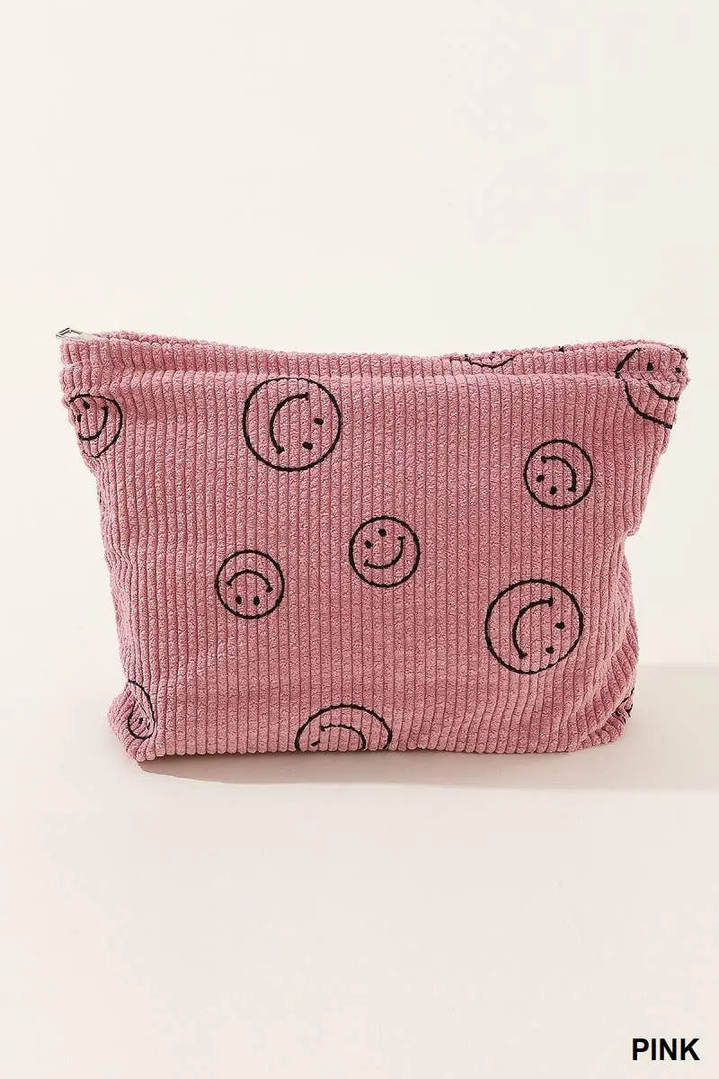 Corduroy Cosmetic Pouch Bag - Branded By Barta
