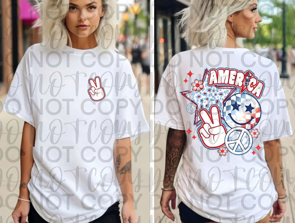 America Peace Retro Smiley - Branded By Barta