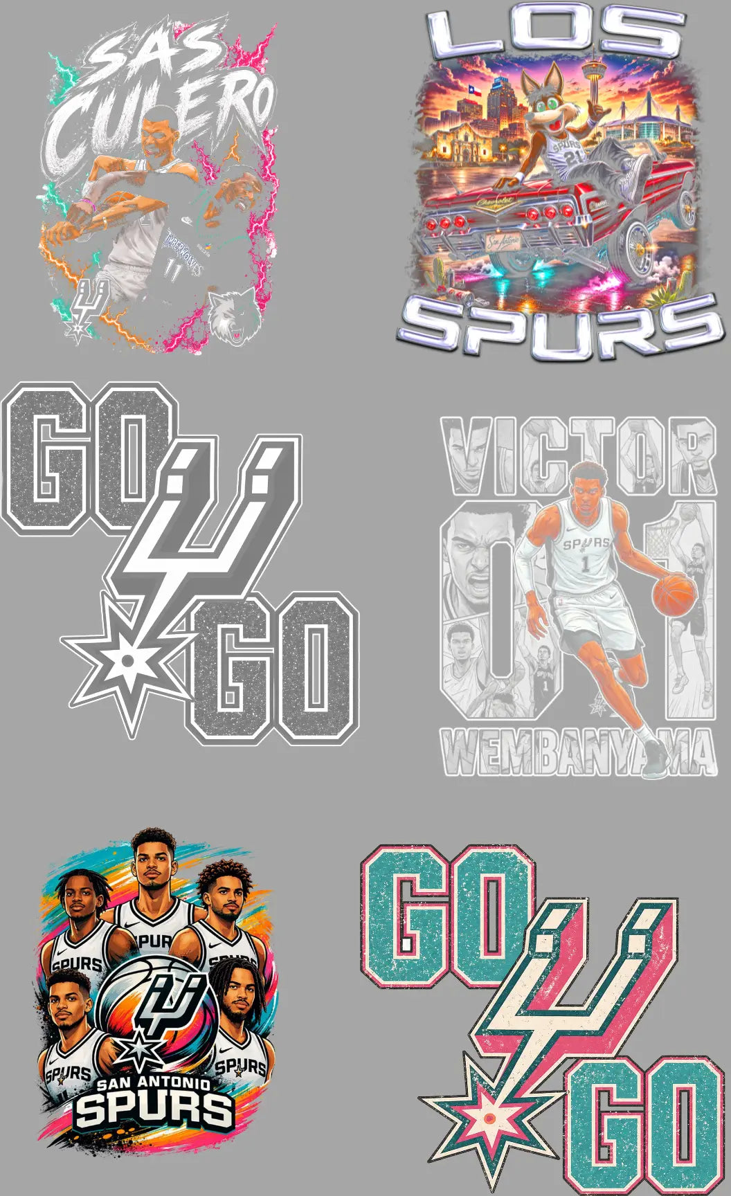 Spurs Gang Sheet Mini 3 Branded By Barta