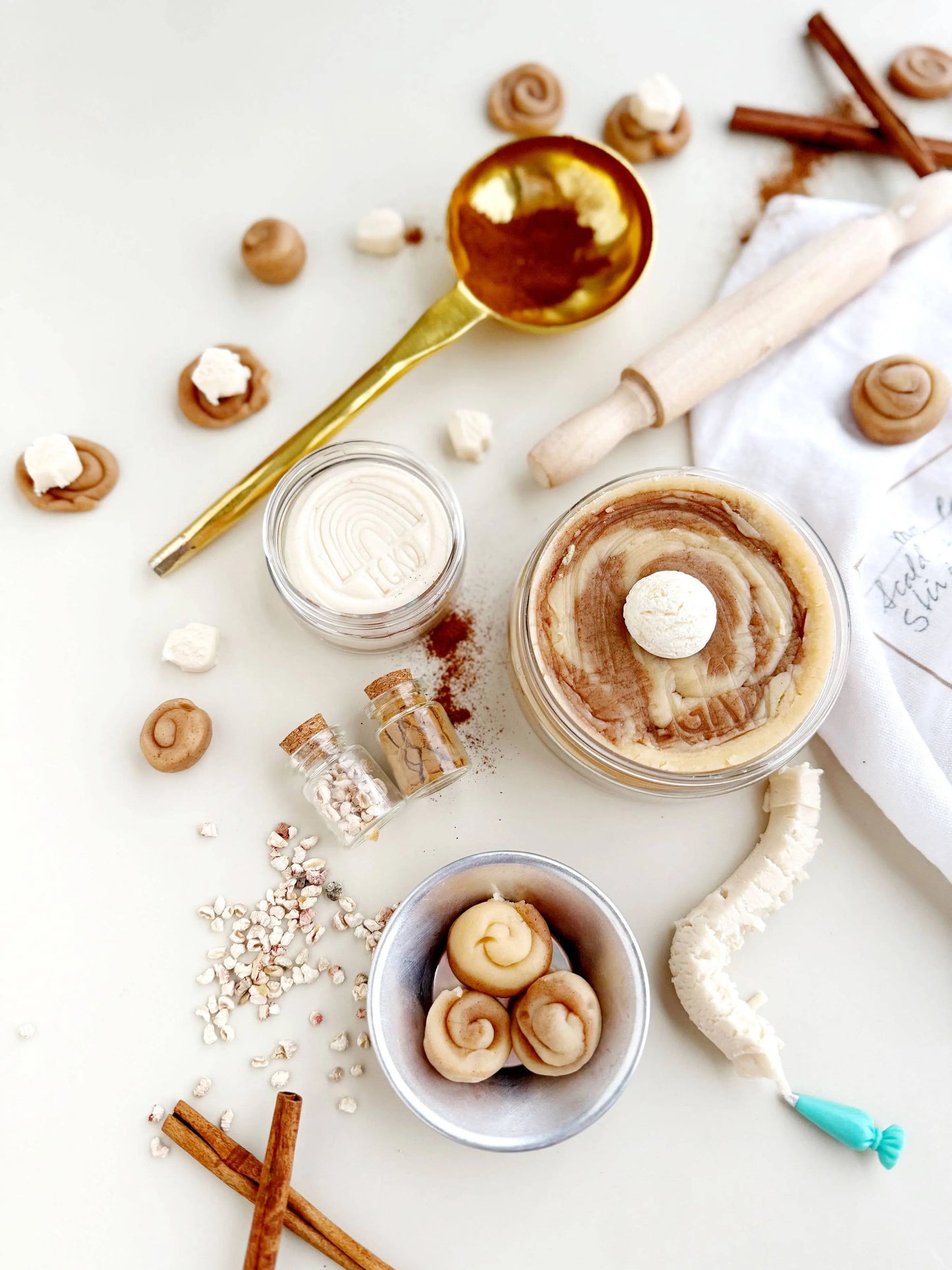 Cinnamon Roll KidDough Play Kit Earth Grown KidDoughs (KidDoughs by EGKD)