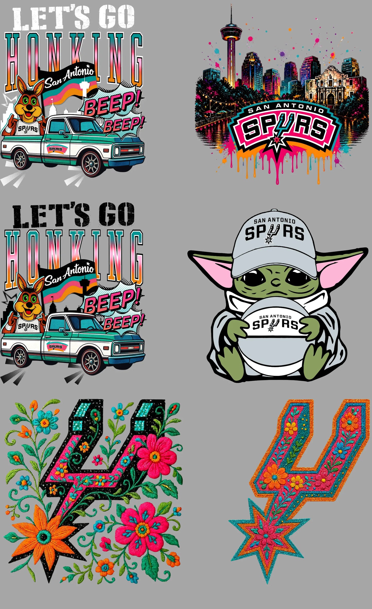 Spurs Gang Sheet Mini 6 Branded By Barta