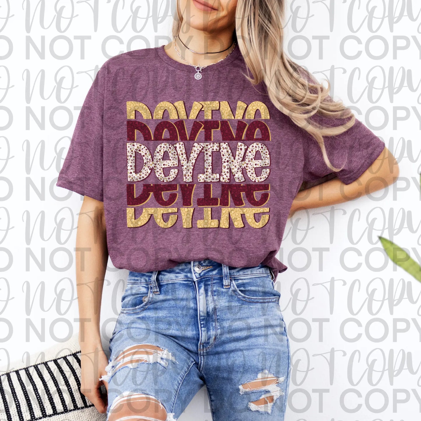 Devine Stacked Maroon & Gold Tee - Branded By Barta