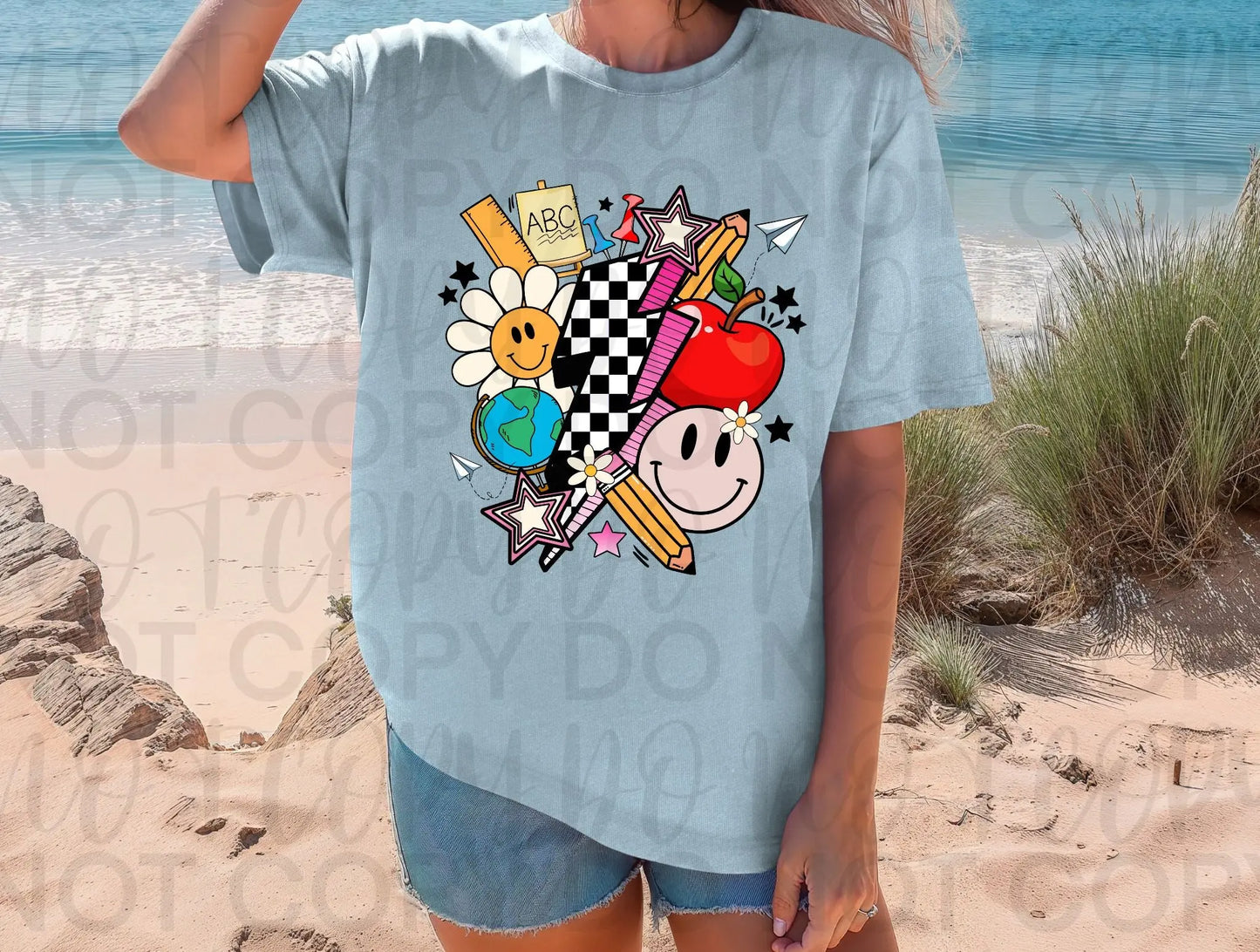 Retro teacher checkered bolt - Branded By Barta