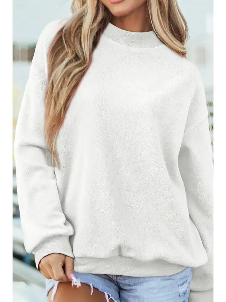 Drop Shoulder Blank Reversible Mock Neck Sweatshirt BBB Powered By ODS