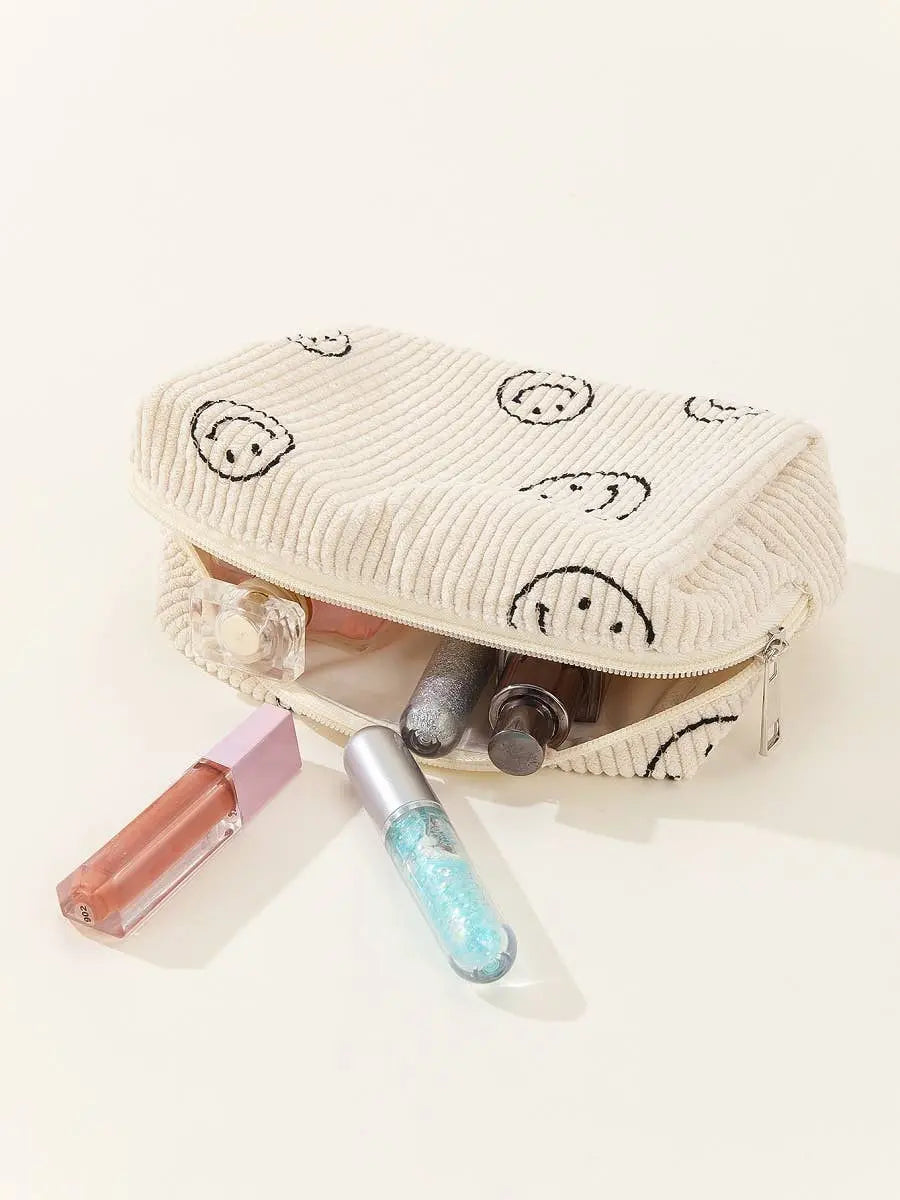 Corduroy Cosmetic Pouch Bag - Branded By Barta
