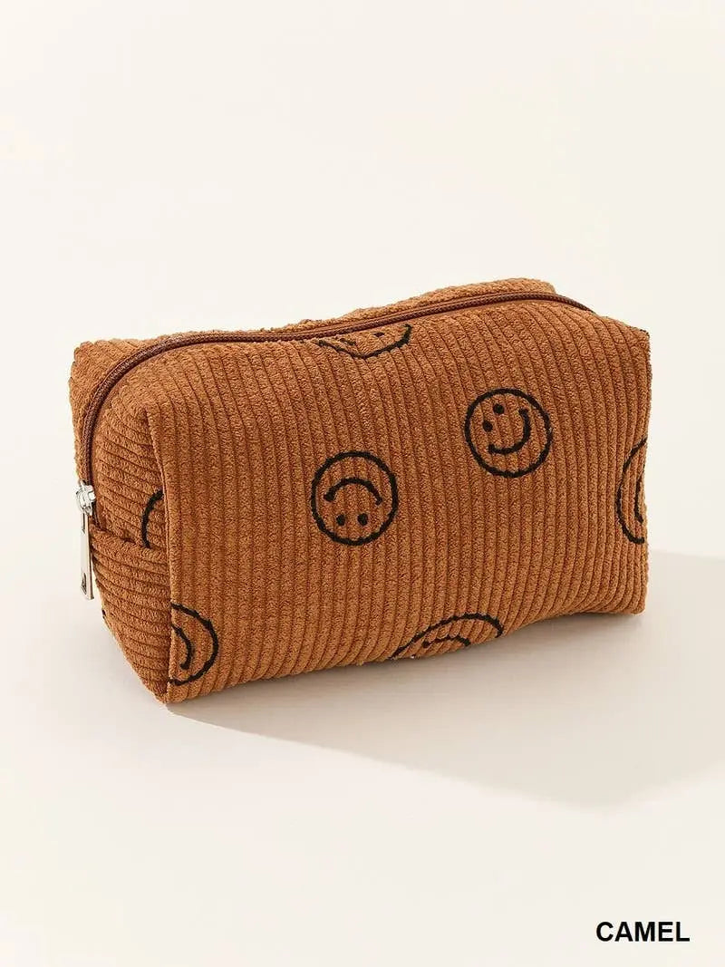 Corduroy Cosmetic Pouch Bag - Branded By Barta