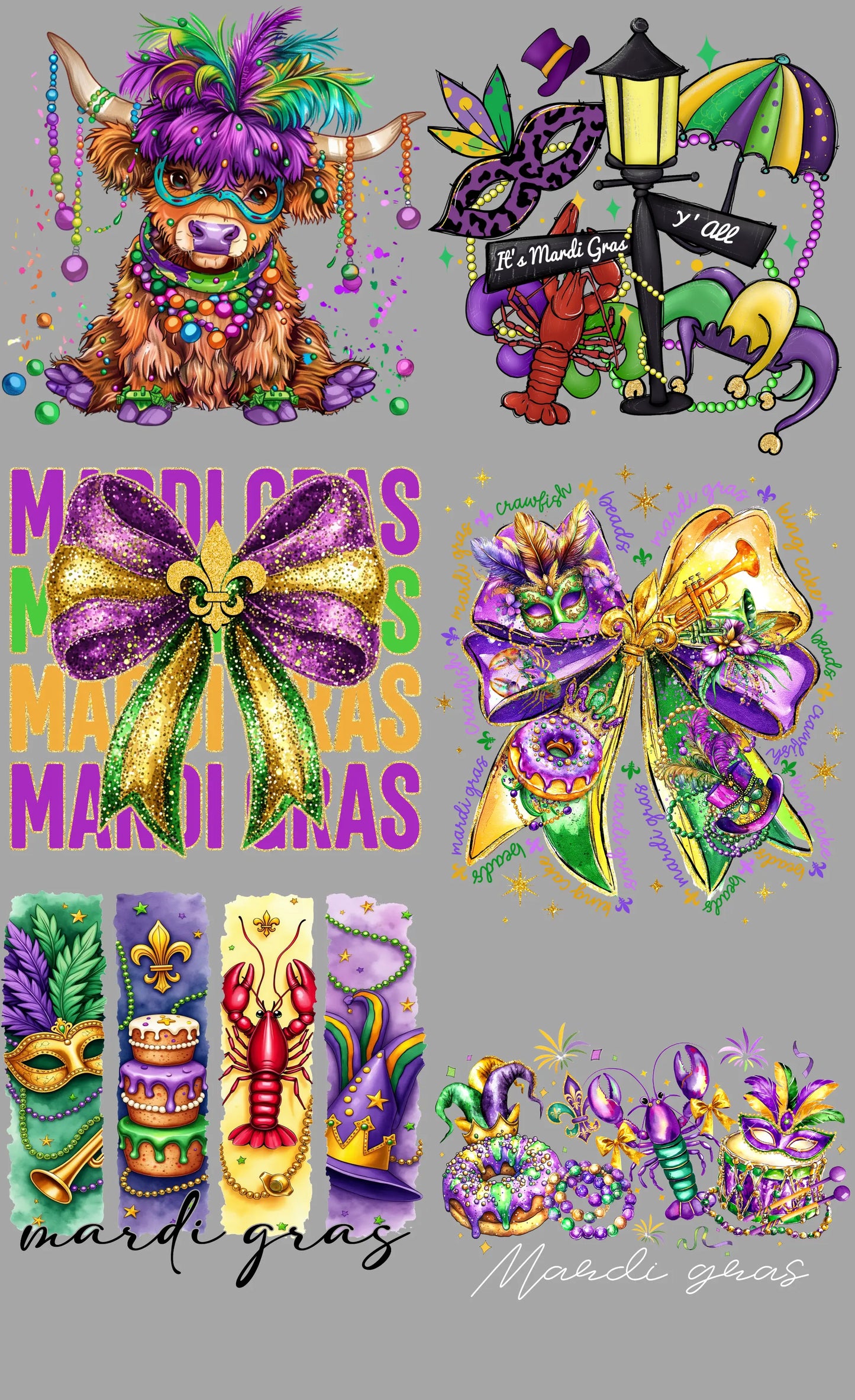 Mardi Gras 2 Mini Gang Sheet - Branded By Barta