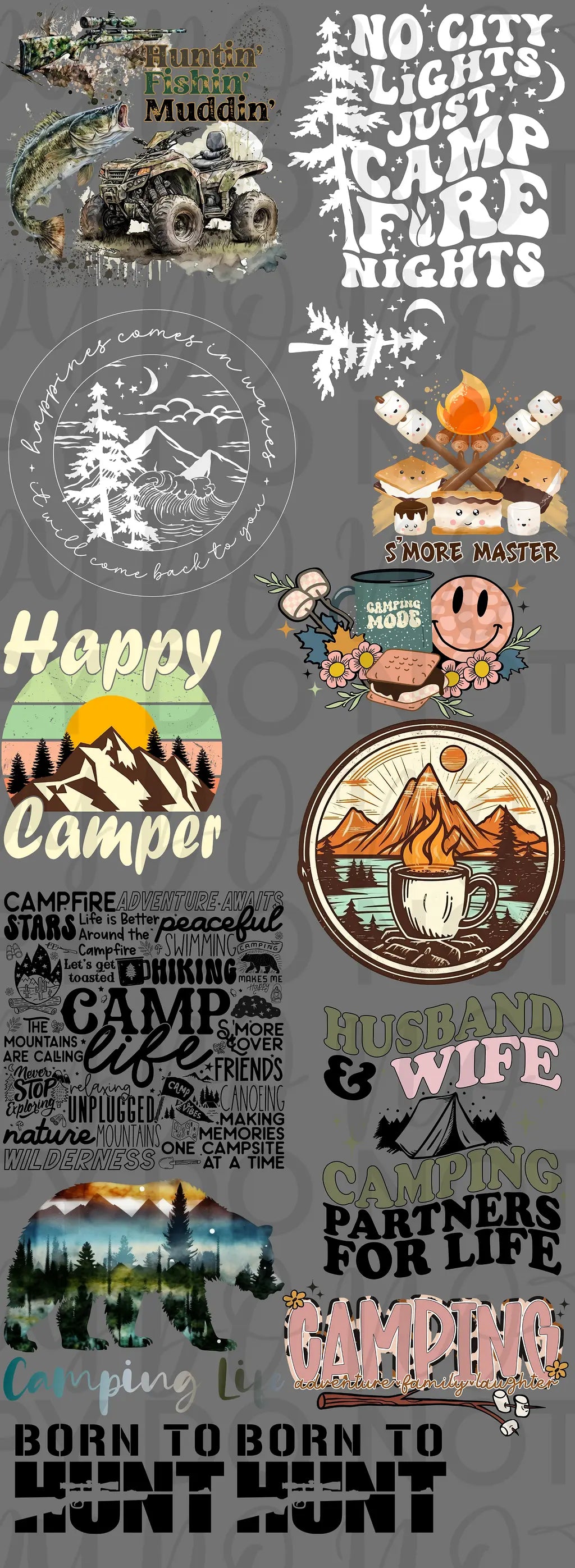 Camping 4 Pre Made Gang Sheet - Branded By Barta