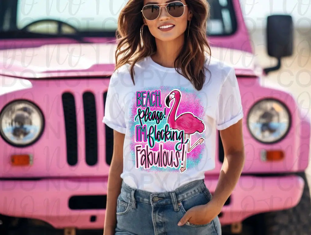 Beach Please Flamingo - Branded By Barta