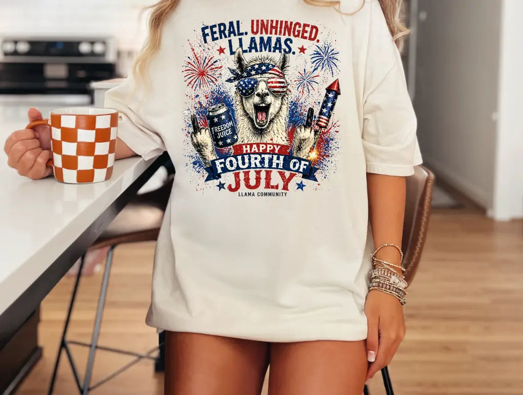 Feral Unhinged Llamas Happy 4th brandedbybarta