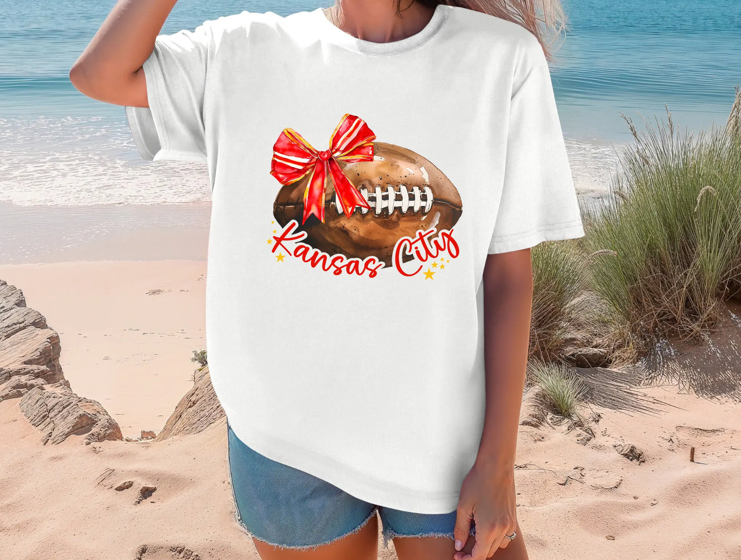 KC footbal with bow - Branded By Barta