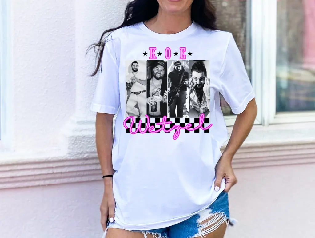 KW- Neon Pink- CC White- Graphic Tee - Branded By Barta