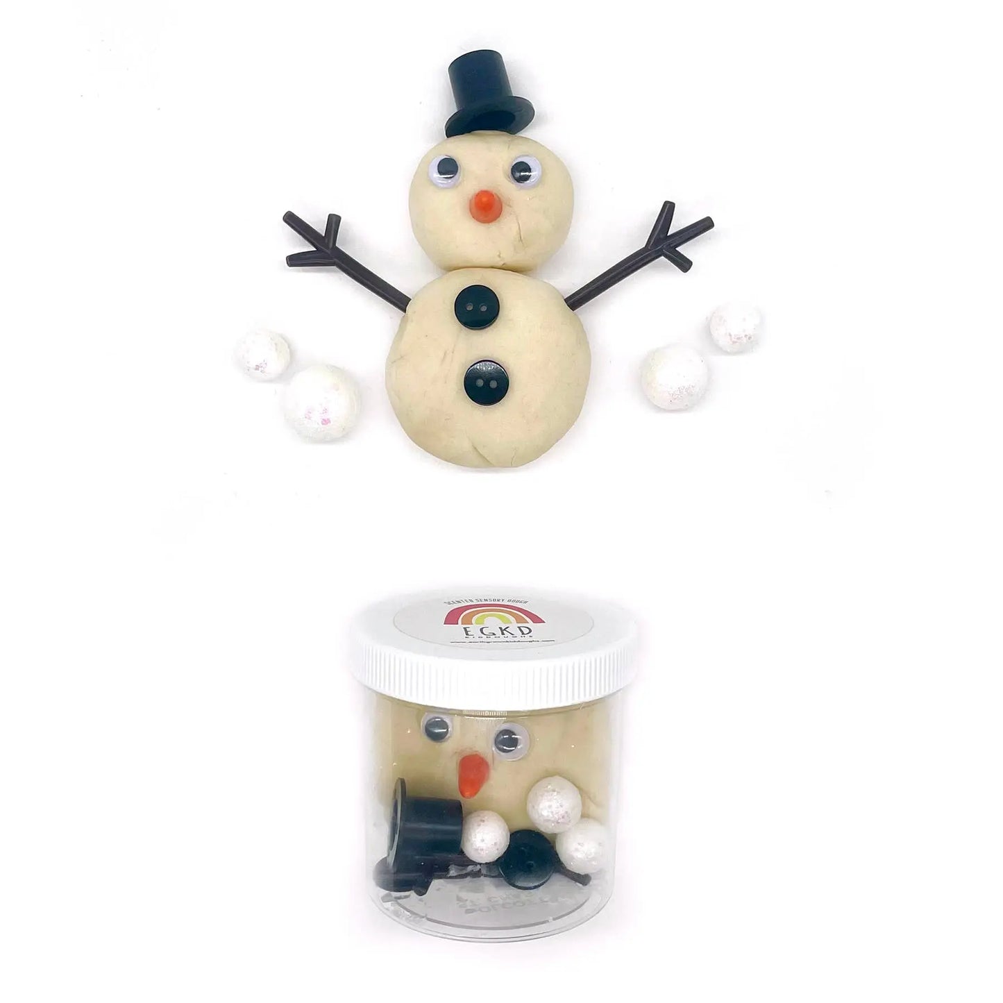 Snowman Mini Dough-To-Go Earth Grown KidDoughs (KidDoughs by EGKD)