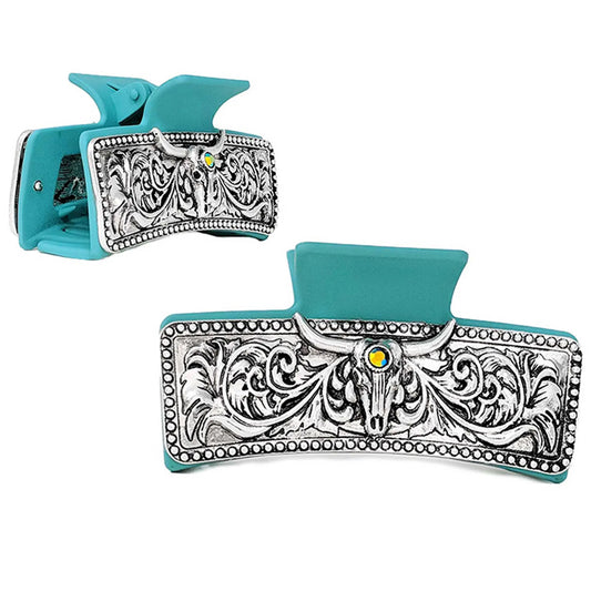 Western AB Stone w/Filigree Hair Claw - Branded By Barta