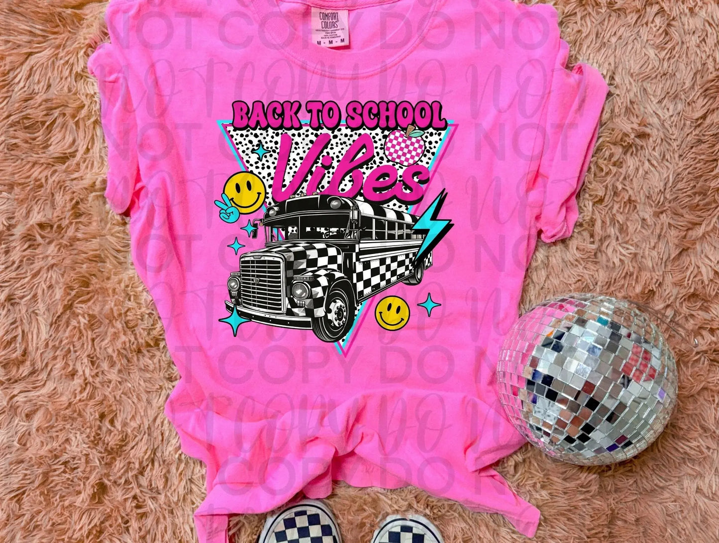 Back to school vibes checkered bus - Branded By Barta