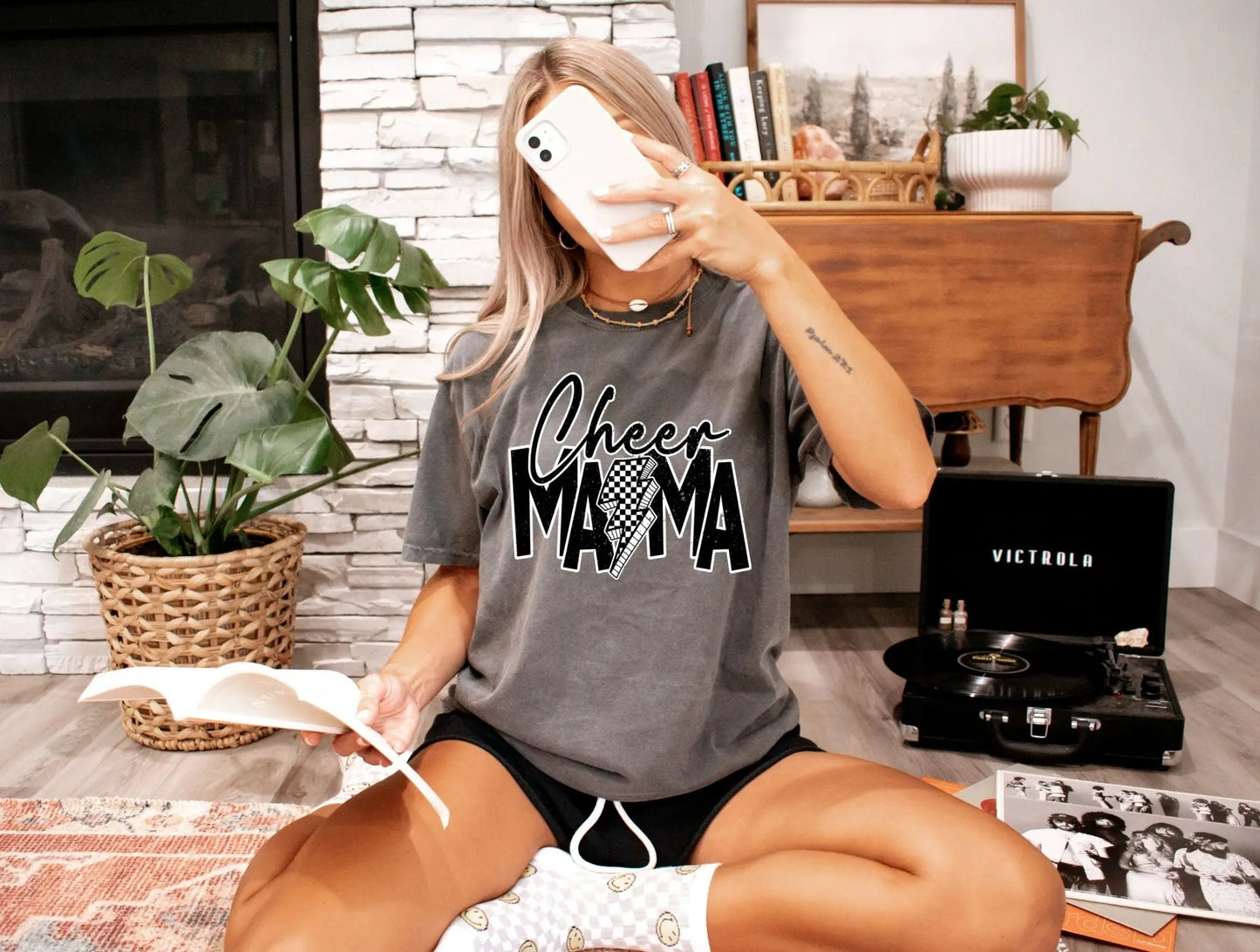 Cheer Mom LB checkered brandedbybarta