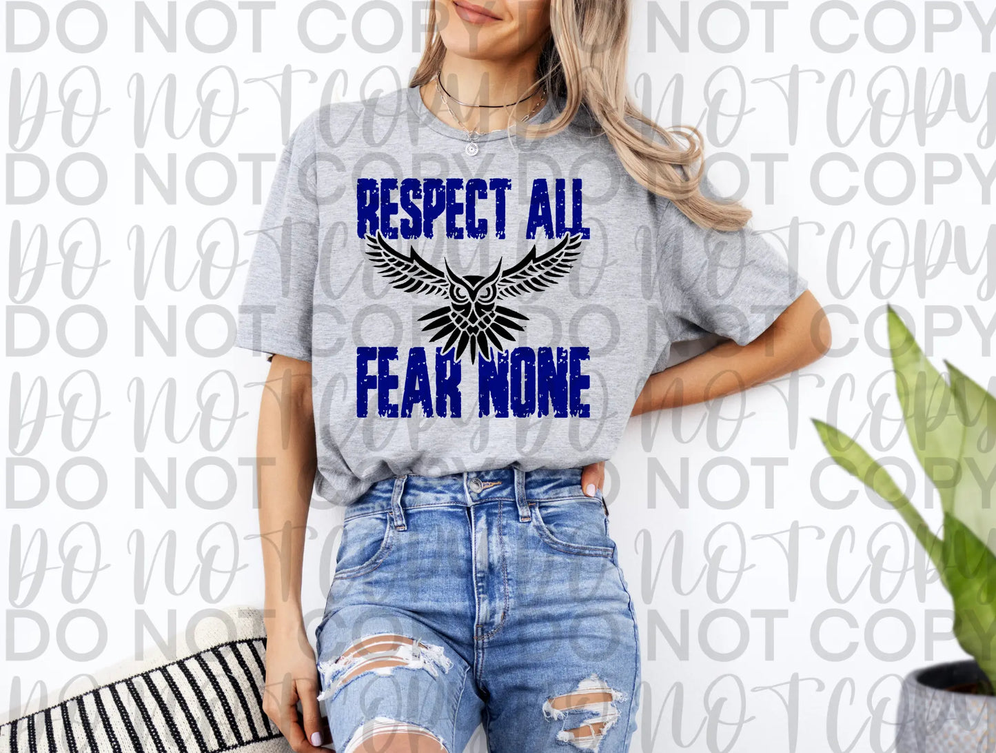 Respect All Fear None Owls Navy Blue - Digital Download - Branded By Barta