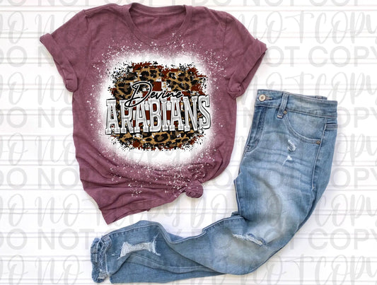 Arabians Maroon And Cheetah Tee - Branded By Barta