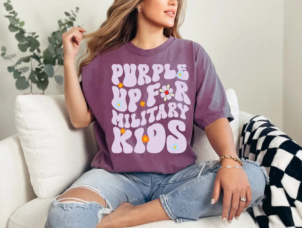 Purple Up For Military Kids Floral