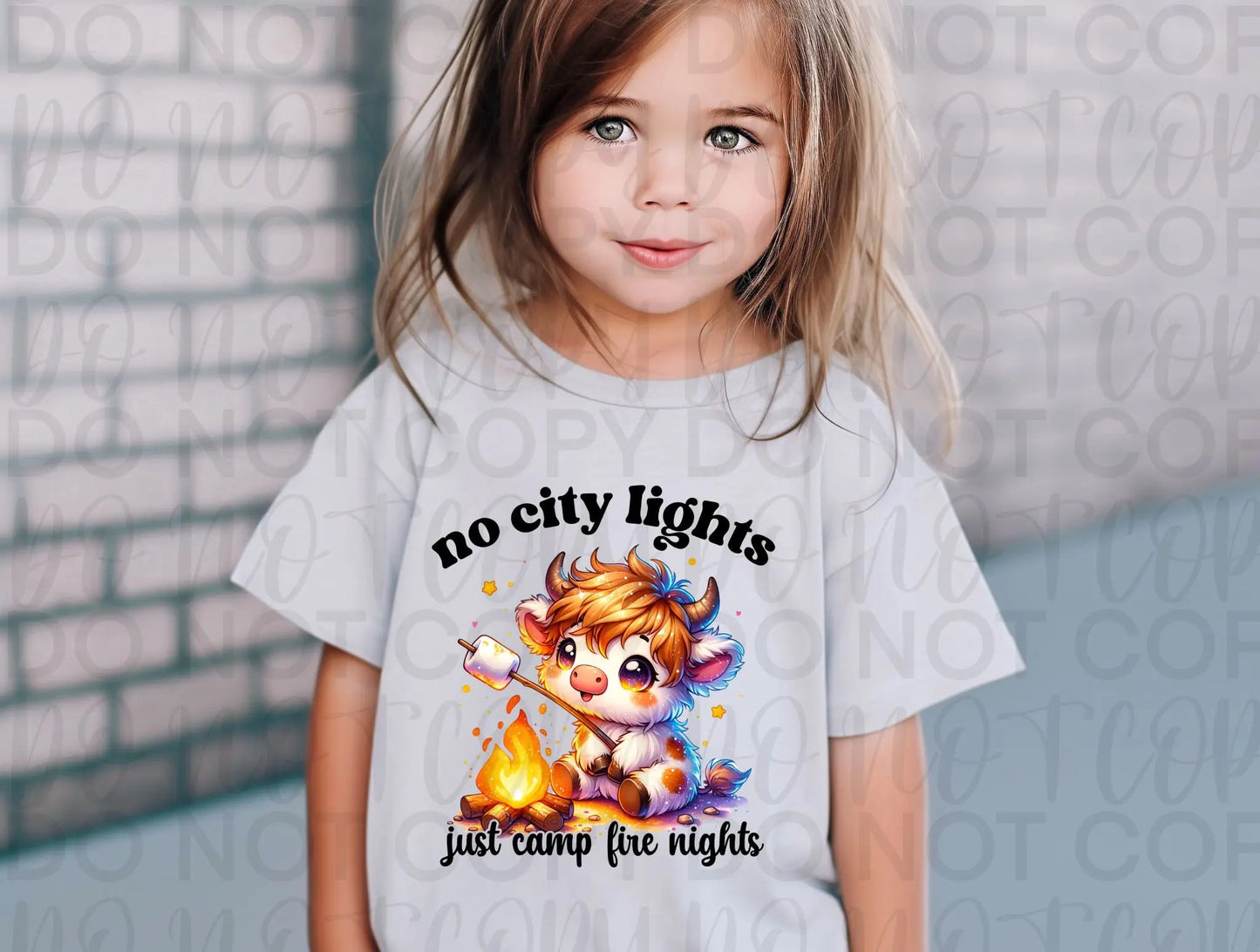 No city light just camp fire night Cow - Branded By Barta