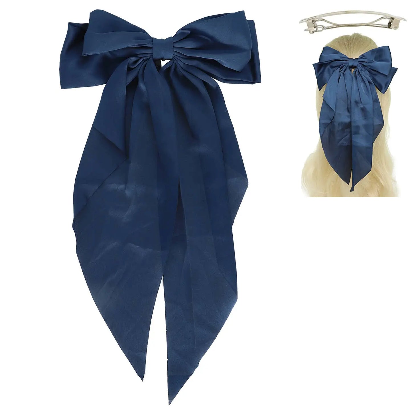 Fashion Fabric Bow Ribbon Barrette Hair Clip SP Sophia Collection