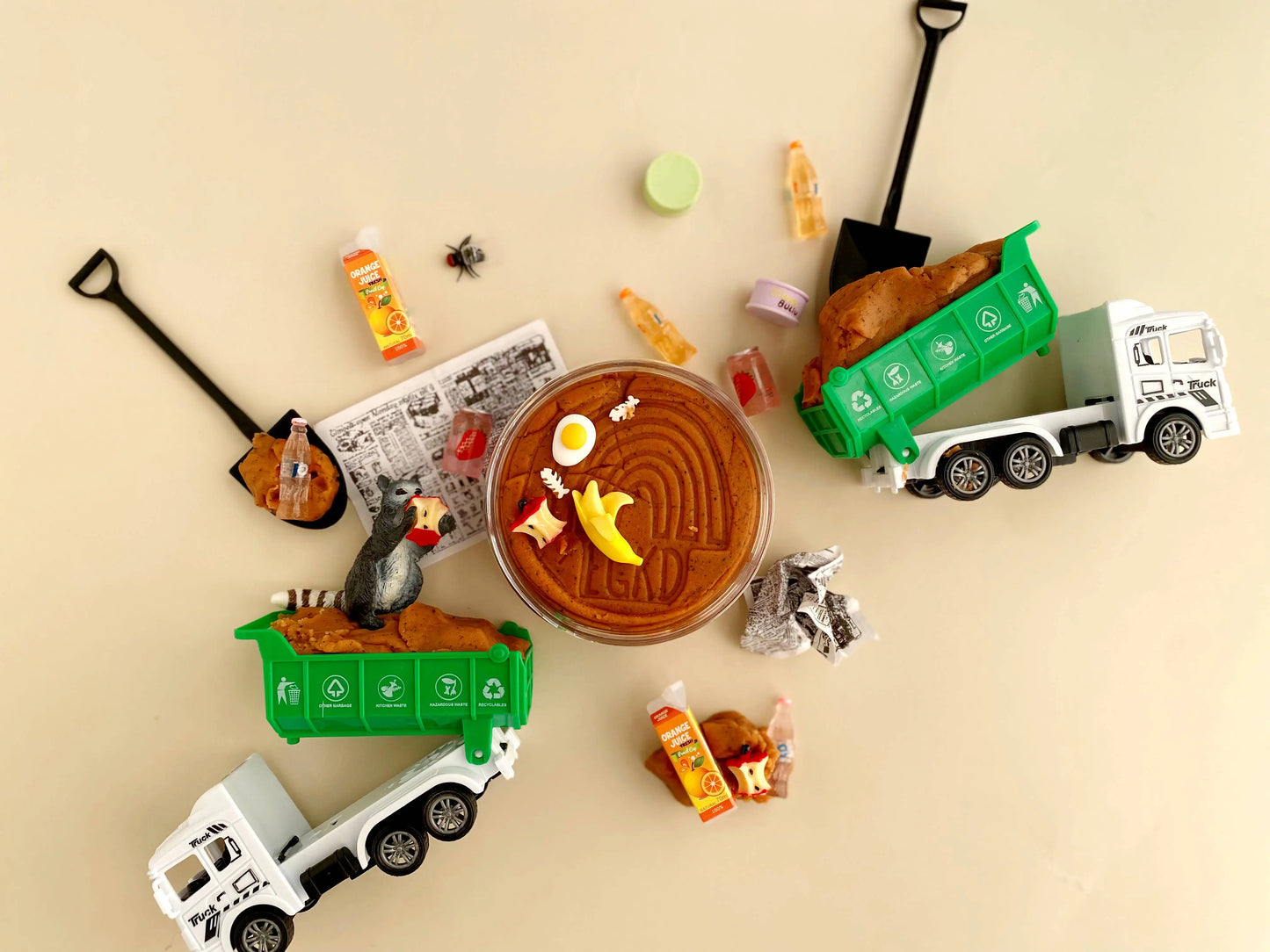 Garbage KidDough Play Kit Earth Grown KidDoughs (KidDoughs by EGKD)