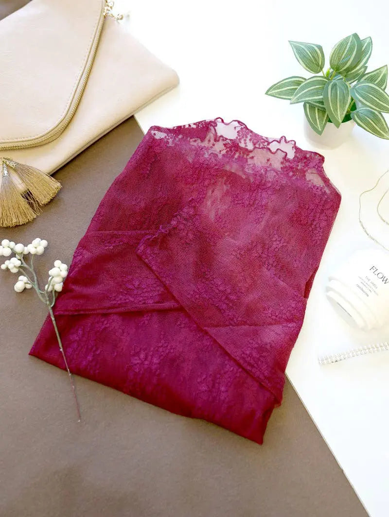 Lace See Through Layering Top As shown - Branded By Barta
